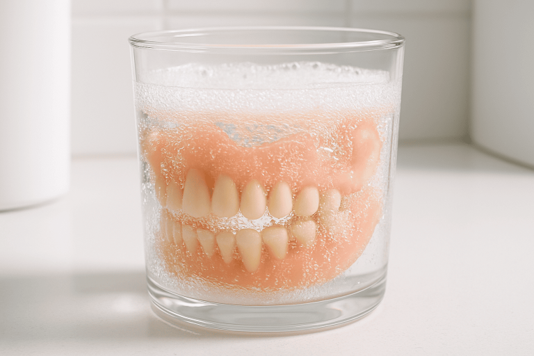 cómo limpiar dentadura postiza con agua oxigenada