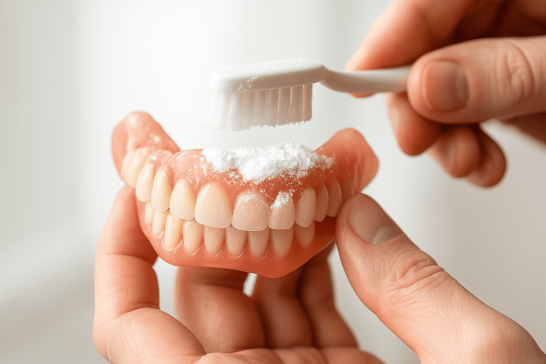 cómo limpiar dentadura postiza con bicarbonato