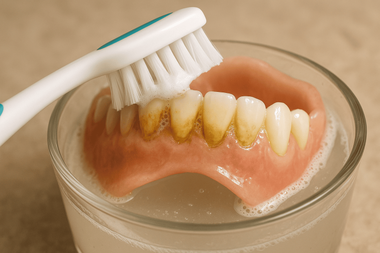 cómo limpiar dentadura postiza con sarro