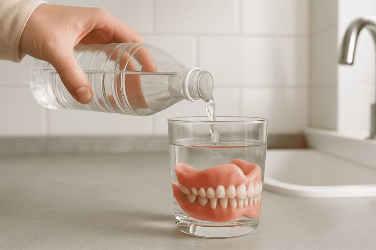 cómo limpiar dentadura postiza con vinagre