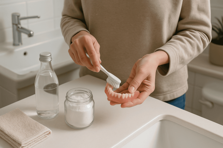cómo limpiar dentadura postiza en casa